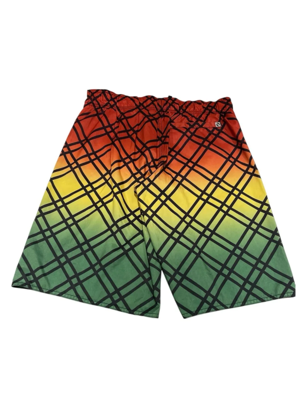 Hang Ten‎ Boys Swim Board Shorts Ombre Orange Yellow Green Size Medium Kidcore